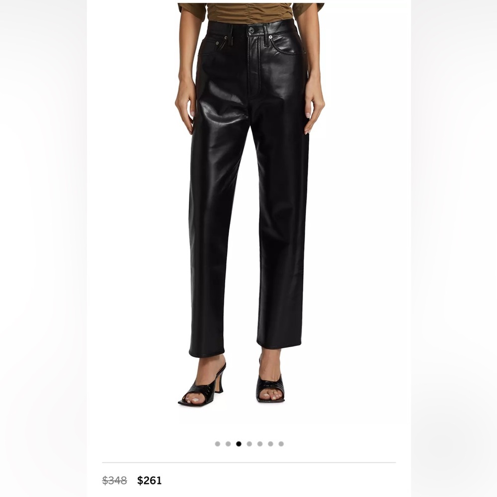 AGOLDE - high waisted, straight leg - recycled leather pant. Size 28.